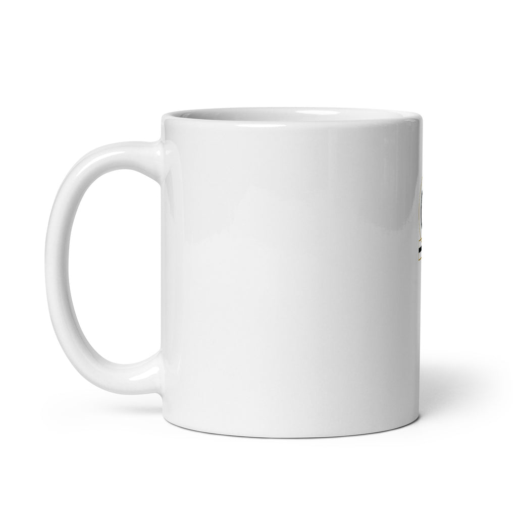 Ankh sacred geometry mug, the ancient Egyptian symbol of life, 11oz white glossy ceramic mug, handle on the left