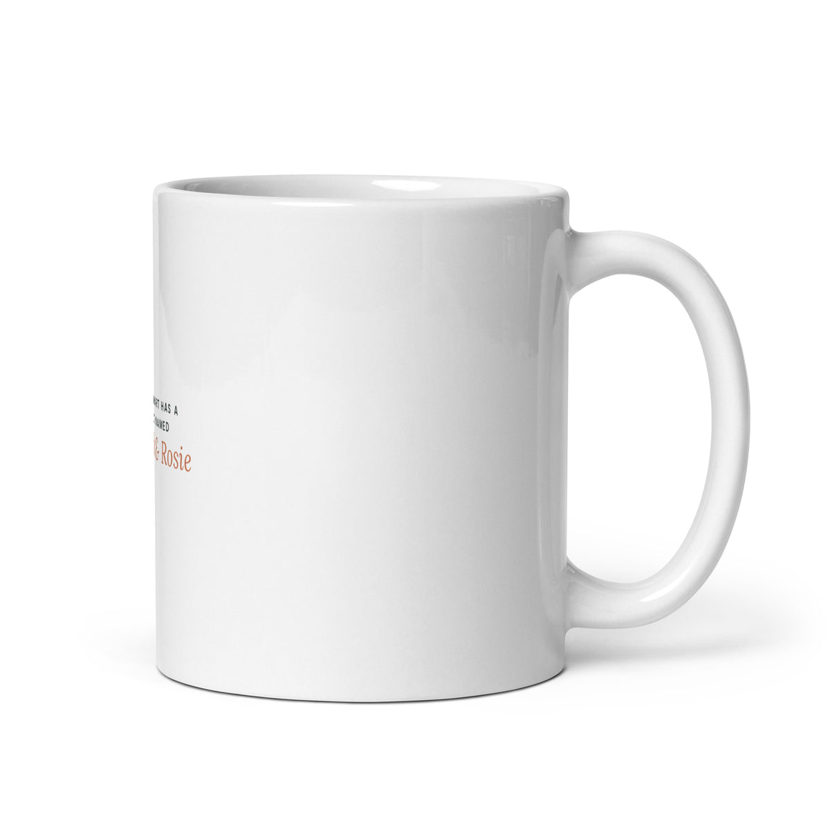 Personalised Grandma mug with grandchildren's names, 11oz white glossy ceramic mug, handle on the right