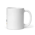 Personalised mug with a year in authentic Egyptian numerals, 11oz white glossy ceramic mug, handle on the right