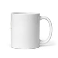 Ankh sacred geometry mug, the ancient Egyptian symbol of life, 11oz white glossy ceramic mug, handle on the right