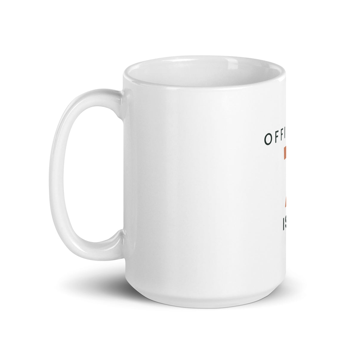 Personalised birthday mug with name and age, 15oz white glossy ceramic mug, handle on the left
