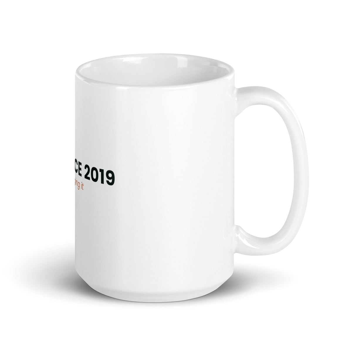 Personalised Dad Since mug with the year, Still Winging It, 15oz white glossy ceramic mug, handle on the right